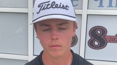 Green's Silas Kirkpatrick celebrates win at OHSAA Pine Hills district