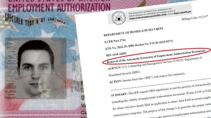 USCIS cancela la extensión automática de permiso de trabajo