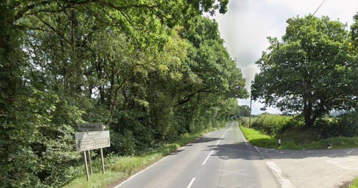 Road closed in Devon due to tractor fire