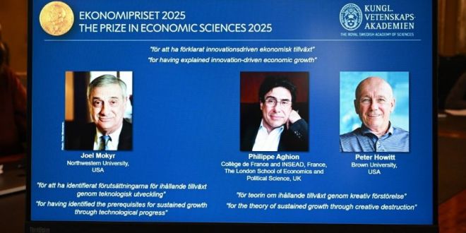 Ellos son los ganadores del Premio Nobel de Economía 2025