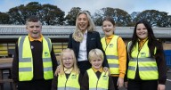 Ayrshire school kids given high vis vests to make journeys to school safer