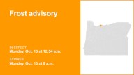 Frost advisory in place for Upper Hood River Valley until Monday morning
