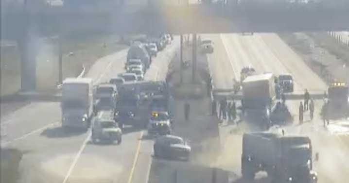 Westbound I-70 closed at Airport Boulevard for serious crash, APD says