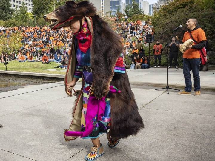 Orange shirt march at UBC focuses on harm to descendants of residential school survivors
