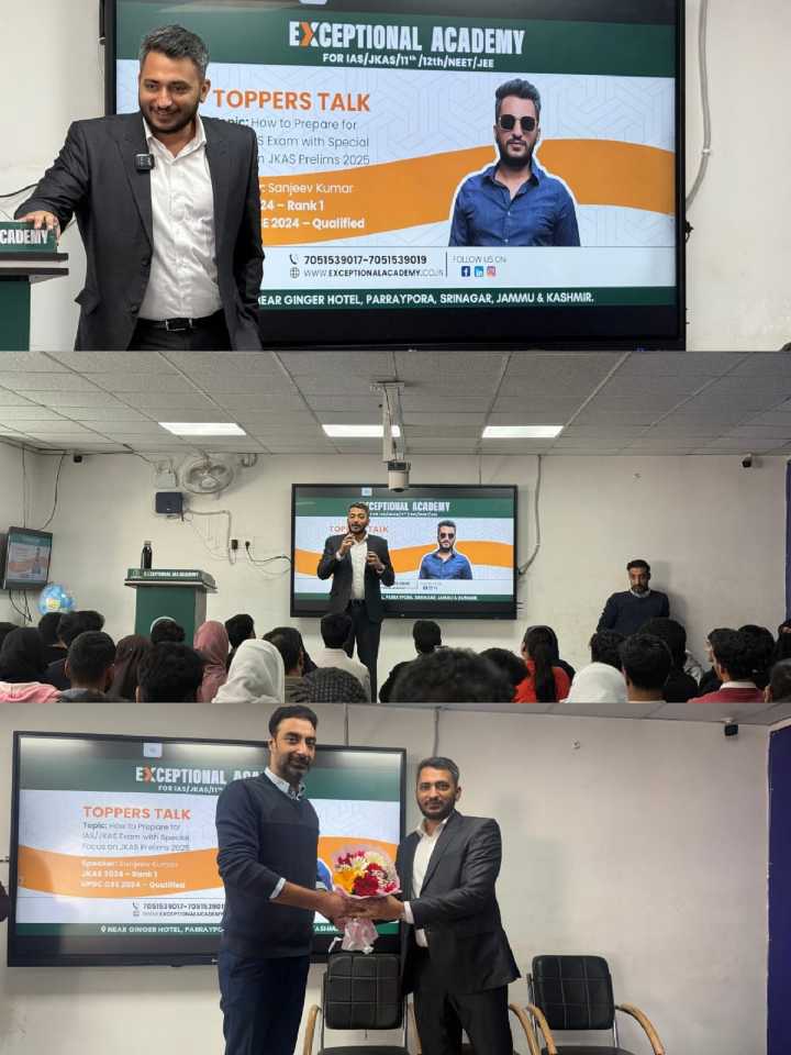 Toppers Talk Held at Exceptional Academy, Srinagar