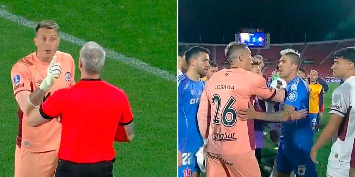 “Atajá vos, no me faltés el respeto”: el tenso cruce entre el arquero Losada y el árbitro Daronco en el final de la U de Chile