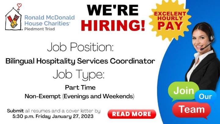 Ronald McDonald House Charities busca personal
