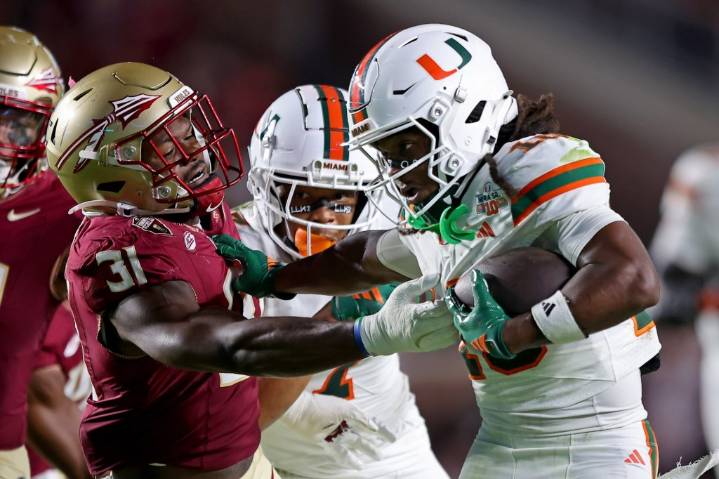 No. 3 Hurricanes roll rival No. 18 Florida State on the road