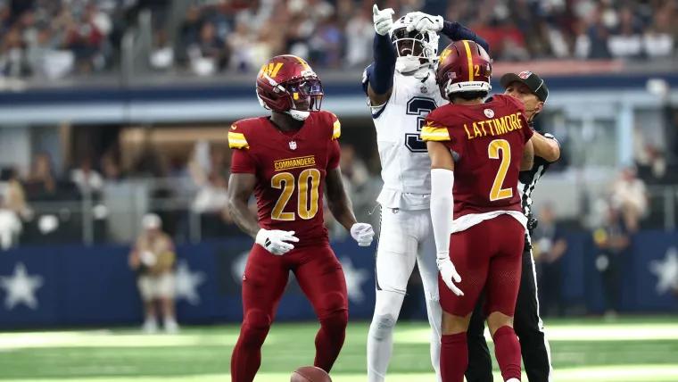 Cowboys' George Pickens reacts to being mic'd up vs. Commanders