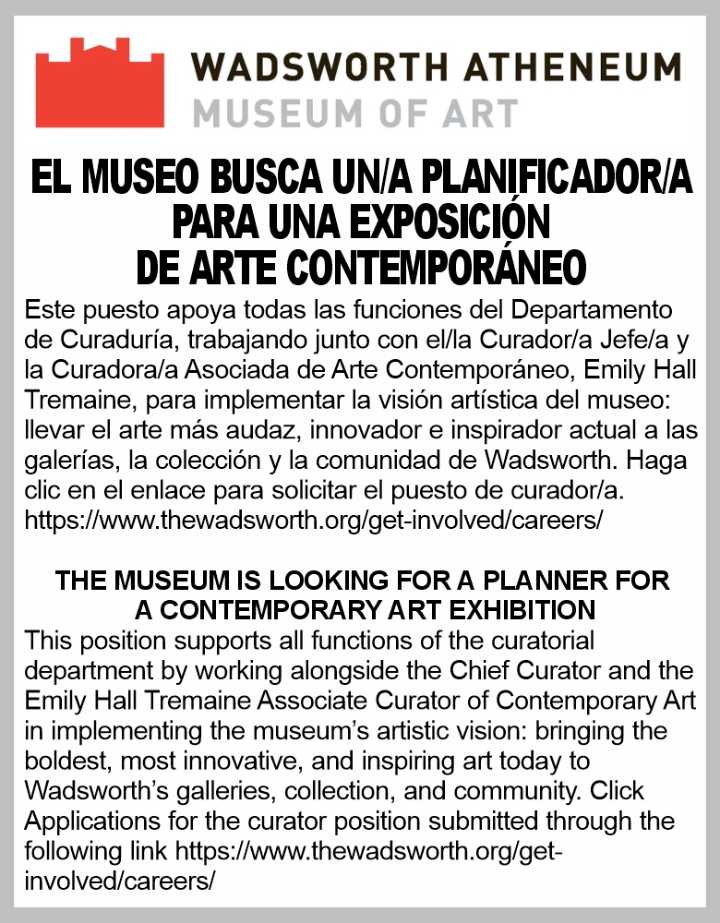 EL MUSEO BUSCA UN/A PLANIFICADOR/APARA UNA EXPOSICIÓNDE ARTE CONTEMPORÁNEO