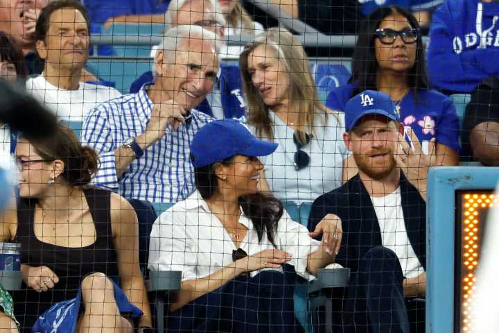 Prince Harry and Meghan Markle Cheer Dodgers on at World Series Game 4