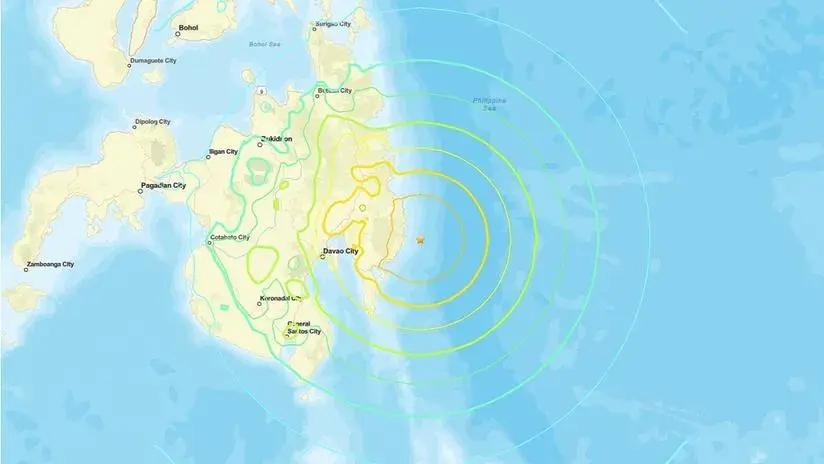 Terremoto de magnitud 7.4 sacudió el sur de Filipinas