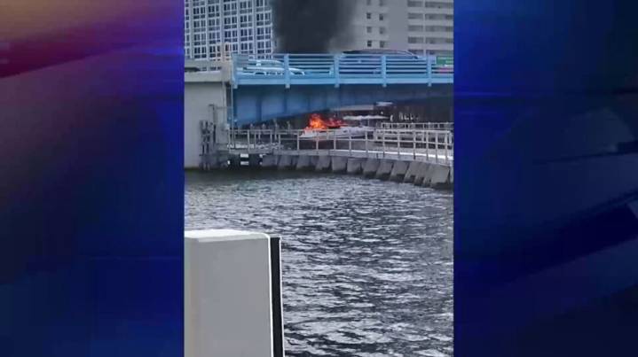 2 rescued after boat catches fire on Intracoastal in Fort Lauderdale