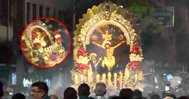 Señor de los Milagros: El preciso instante en que la imagen del Cristo Moreno CASI SE CAE durante primera procesión