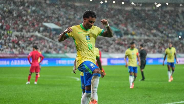 Rodrygo y Estevao ponen show en goleada de Brasil a Corea del Sur