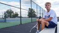 Photos of Jackson Grundy at North Montgomery tennis practice