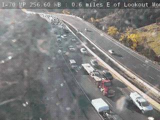 2 lanes Westbound I-70 closed at Lookout Mountain