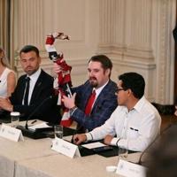 Trump hosts roundtable accusing 'sick' media of backing Antifa