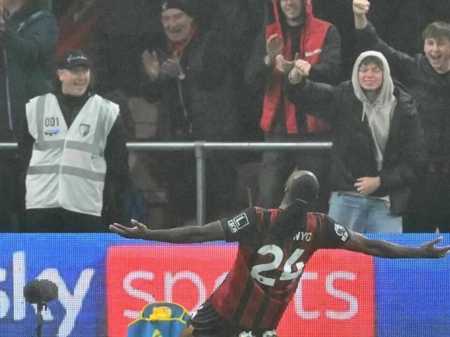 Semenyo double fires Bournemouth up to second in Premier League
