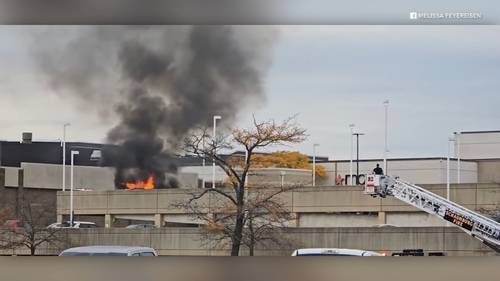 Woodfield Mall fire: Emergency crews respond to large car fire near Woodfield Mall in Schaumburg, video shows