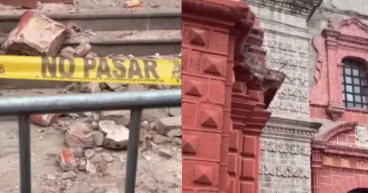 Ayacucho: parte de la iglesia Compañía de Jesús se desploma dejando una mujer fallecida y múltiples heridos