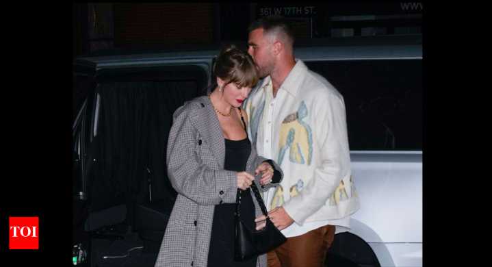 Taylor Swift turns heads in red and black as she celebrated Kansas City Chiefs' win with Travis Kelce sparking chaos among fans