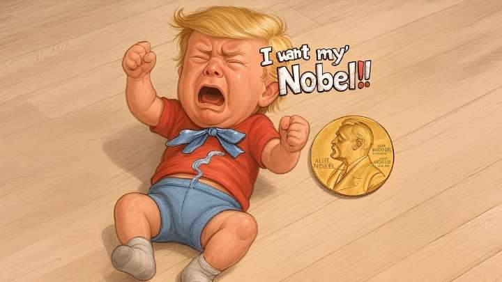 Trump cries 'I want my Nobel' in hilarious memes after losing out on 2025 Nobel