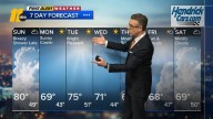 Warm and breezy, shower chance this evening
