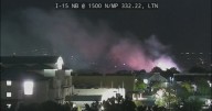 Fire burning at Layton apartment complex