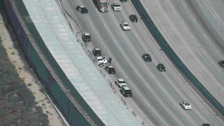 Stolen pickup pursuit ends in crash on 5 Freeway north of LA