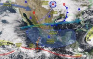 Frente frío 11 provocará chubascos y descenso de temperaturas en el norte del país