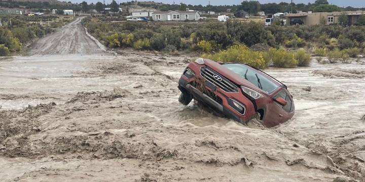 Flash flooding swallows cars in New Mexico as Southwest soaked through Tuesday