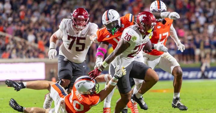 No. 18 Virginia uses tiebreaking safety to top Washington State 22