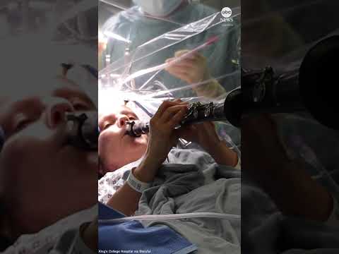 Patient plays clarinet during brain surgery