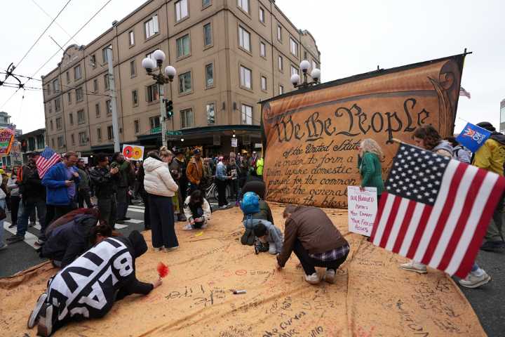 'No Kings' protests against Trump bring a street party vibe to cities nationwide