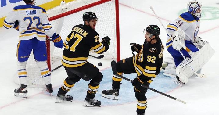 Marat Khusnutdinov scores in OT, Morgan Geekie has goal in 6th straight as Bruins beat Sabres 4