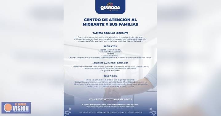 Refuerza Quiroga su compromiso con la comunidad migrante a través de la Tarjeta Orgullo Migrante