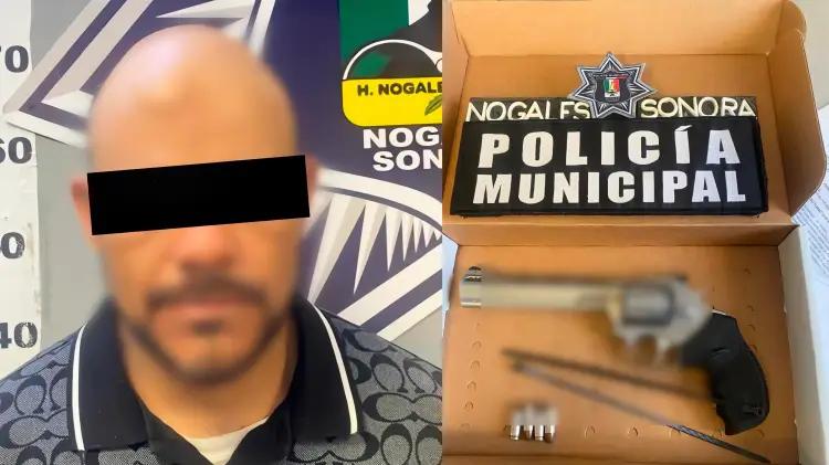 Detienen a hombre lesionado tras hallarle un arma de fuego en Nogales