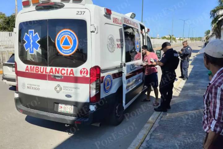 Motociclista herida tras choque en avenida Contadores de Campeche