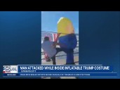 Man wearing inflatable President Trump costume attacked at Mass. 'No Kings' rally