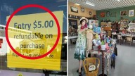 Op shop owner divides opinion as he charges $5 for entry into Burra store in South Australia