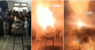 Video: quisieron simular la erupción de un volcán para una feria de ciencias y explotó: hay más de diez heridos