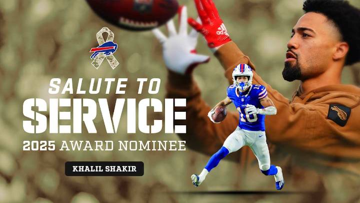 Buffalo Bills announce WR Khalil Shakir as their 2025 Salute to Service Award nominee