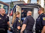 Sit-down protesters outside of Ohio Building arrested