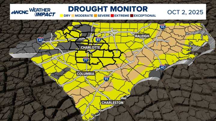 No significant change in first drought monitor of October for the Carolinas