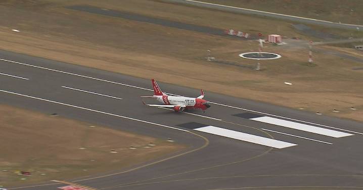 Western Sydney Airport: First Boeing 737 passenger jet lands at Australia's newest major airport