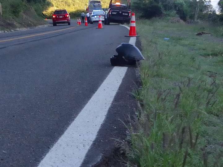 Muere joven por choque entre tractocamión y motocicleta en Totolapan
