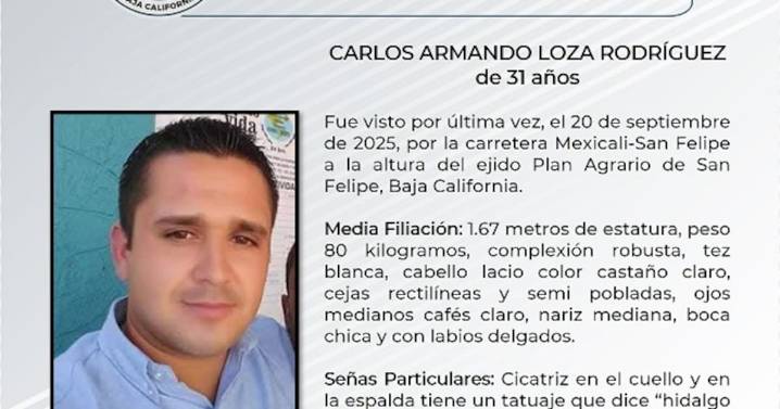 Familiares buscan a Carlos Armando Loza Rodríguez