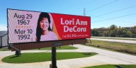 Lori Ann Decora’s billboard gets new home along I