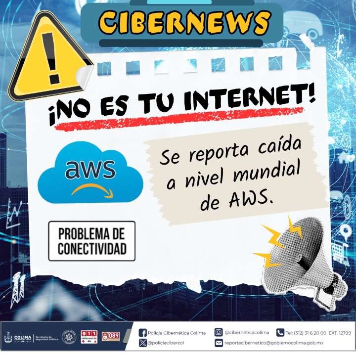 Caída global de Amazon Web Services afecta múltiples plataformas digitales